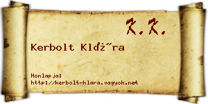 Kerbolt Klára névjegykártya