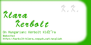 klara kerbolt business card